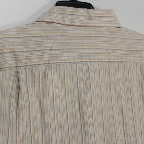 Joseph Abboud Shirt Men's XL Multicolor Short Sleeve Striped Linen - Picture 12 of 12